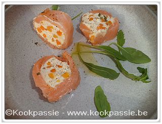 kookpassie.be - Spirales de saumon et de crabe aux carottes fondantes