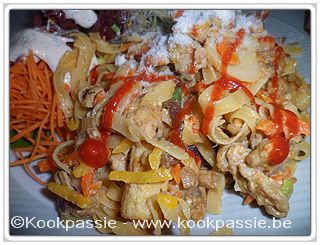 kookpassie.be - Gevogelte wok (Colruyt) met wokgroenten (Diepvries Colruyt) en wokmie