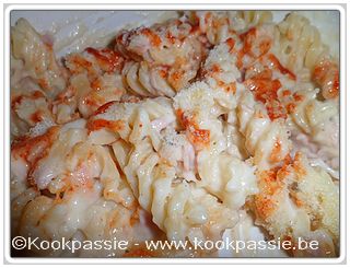 kookpassie.be - Spirelli met ham-kaassaus