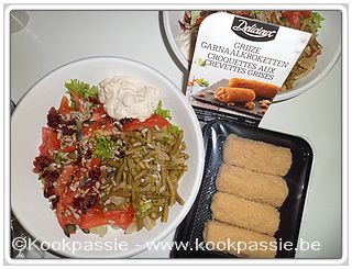 kookpassie.be - Rauwe groenten met garnalenkroketten (Lidl vers)