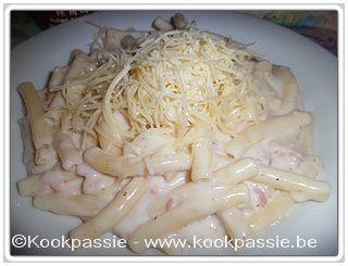 kookpassie.be - Macaroni - Macaroni met kaas en hesp
