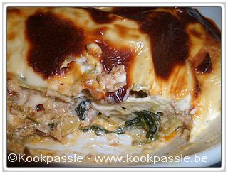 kookpassie.be - Lasagne met kippengehakt, spinazie, courgette en bechamel