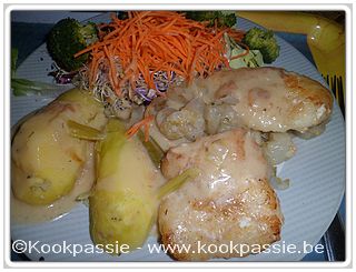 kookpassie.be - Lomme - Lomme met gestoofd witloof en mosterdsaus en champagne