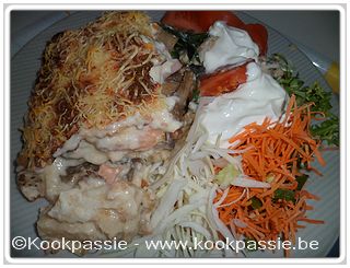 kookpassie.be - Speltlasagne met spinazie, champignons en vis (2 dagen)