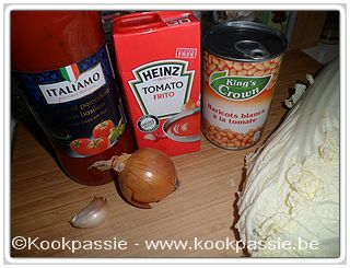 kookpassie.be - Soep van Pasata, Heinze tomato fritto, boontjes en chinese kool