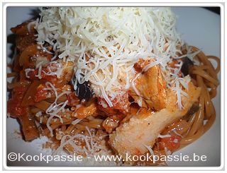 kookpassie.be - Spaghetti - Spaghetti met tonijn en aubergines