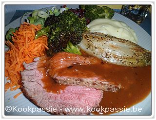 kookpassie.be - Roastbeef met gebakken witloof, broccoli en rectavitpuree (2 dagen)