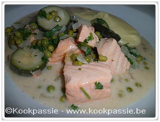 kookpassie.be - Vis - Visragout in citroenroom met erwtjes en courgettes