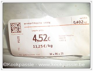 kookpassie.be - Gevogelte pitta in broodje met groenten en pittasaus (Levering Collect 09/06 met vervaldatum 10/06 !!) 1/2