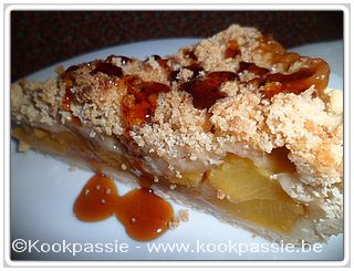 kookpassie.be - Caramel crumble peach pie