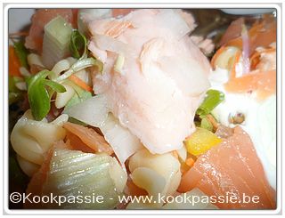 kookpassie.be - Koude schotel van gerookte en gekookte zalm (Aldi)