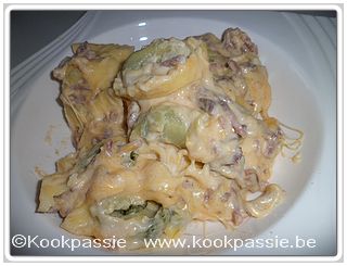 kookpassie.be - Tortellini met spinazie met room en Gandaham