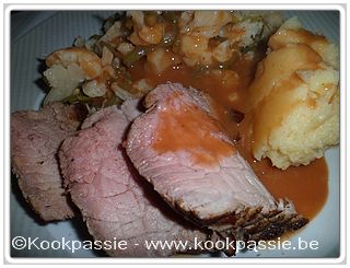 kookpassie.be - Roastbeef met rest van aardappelen en bloemkool