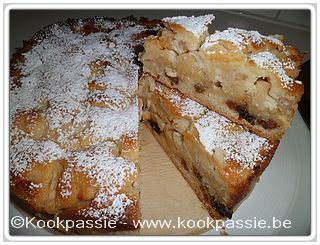 kookpassie.be - Romige appeltaart met rozijnen en amandel van Marion Dalouh