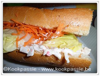 kookpassie.be - Broodje krabsla Colruyt met nog wat extra surimi (Boni)