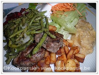 kookpassie.be - Lamsvlees (D Aldi), prinsesseboontjes (Lidl) en gebakken aardappeletjes (D Colruyt)