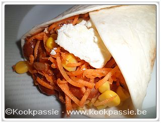 kookpassie.be - Wrap met Chili con carne express