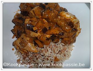 kookpassie.be - Kip met rest van  tikka curry aubergines en rijst