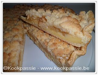 kookpassie.be - Pudding kruimelvlaai met appelen Martine