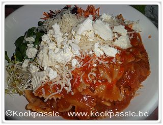 kookpassie.be - Kalkoen - Kalkoen filet met appels en kerrie - versie Slowcooker met strikjespasta en feta