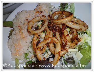 kookpassie.be - Inktvis - Roerbaksalade met pittige pijlinktvis