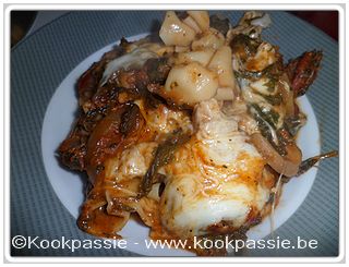 kookpassie.be - Ovenschotel met ravioli, mozzarella en spinazie