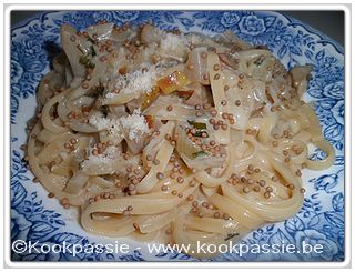 kookpassie.be - Fettucini - Spätzle met peren-uisaus