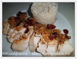 kookpassie.be - Kip - Emincé de poulet aux cranberries