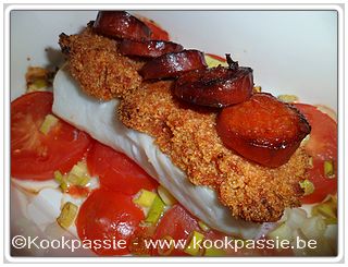 kookpassie.be - Kabeljauw - Cabillaud en croûte de chorizo