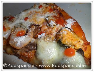 kookpassie.be - Pizza met zeevruchten