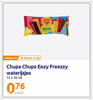 kookpassie.be - Action: Chupa chups eezy freezzy waterijsjes 0,76€/12stuks - Goedkope verfrissing, aanrader